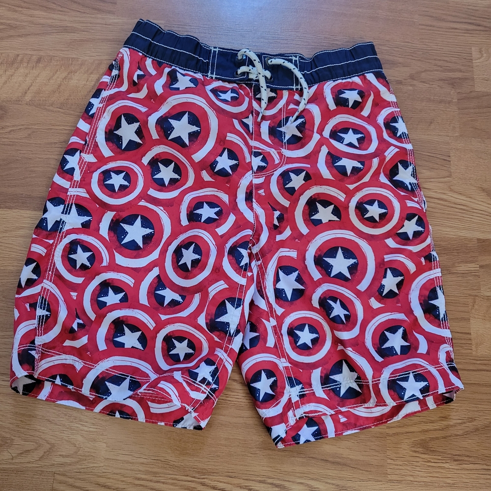 Red and Blue Star Pattern Men's Shorts